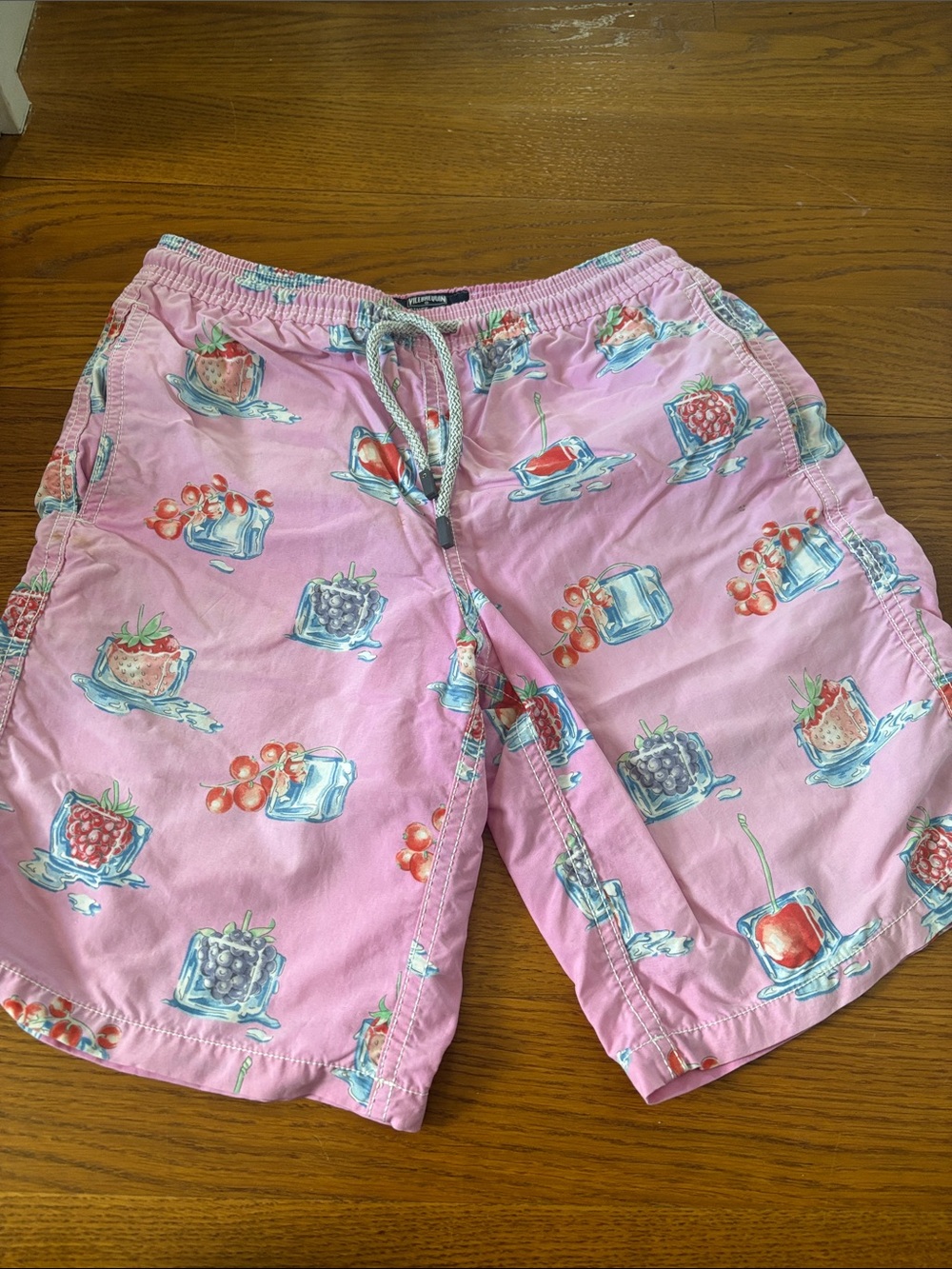 Vilebrequin Pink Fruit Print Kids Swim Trunks